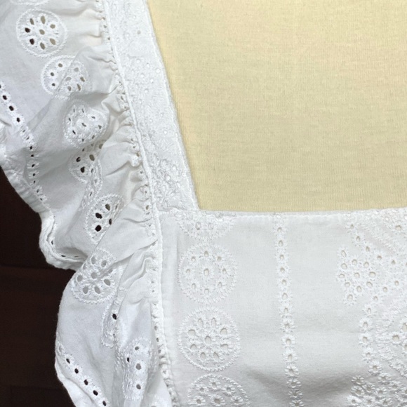 MADEWELL white eyelet apron dress 4 XS - Picture 4 of 11